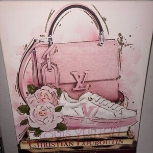 Design district LV  Pink Handbag and Sneaker Art Print canvas